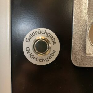SandenVendo Aufkleber Geldrückgabe rund klein
