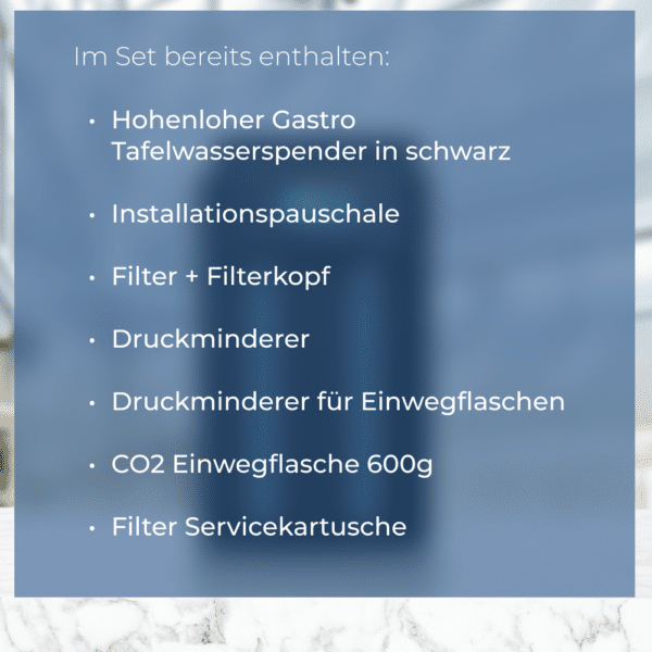 Hohenloher Gastro Tafelwasserspender schwarz Set – Bild 2