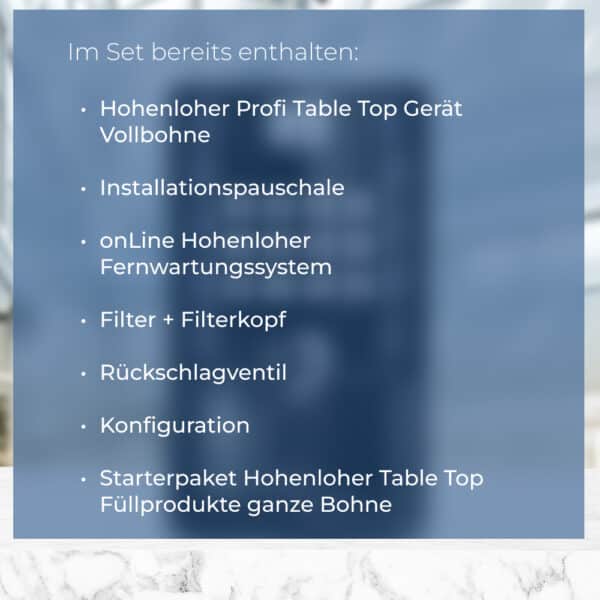 Hohenloher Table Top Business Line - Vollbohne Set – Bild 2